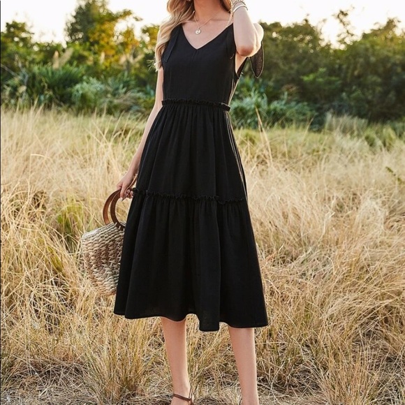 Boho knot shoulder swing dress - Picture 4 of 6